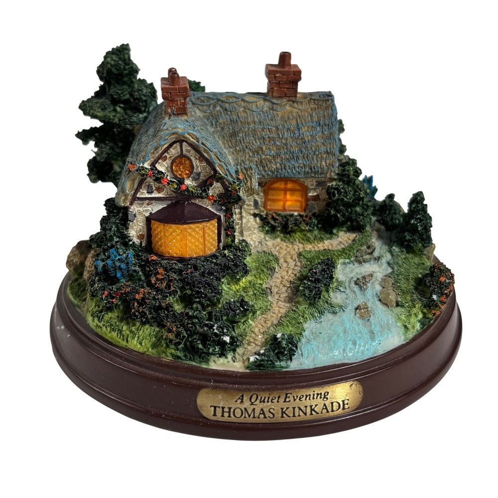 Thomas Kinkade A Quiet Evening Miniature Cottage Figurine Sculpture